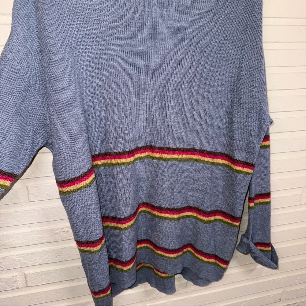 Free People Beach Blue Striped Mariner Oversized Sweater, Women’s Size XS - Picture 3 of 8